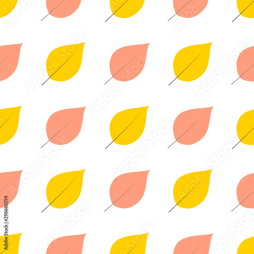 Seamless vector pattern with autumn leaves on a white background