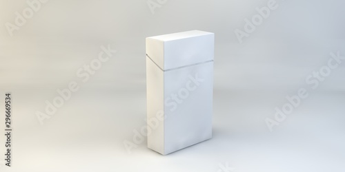 3d render illustration cigarettes box mock up isolated on white background