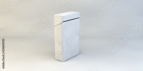 3d render illustration cigarettes box mock up isolated on white background