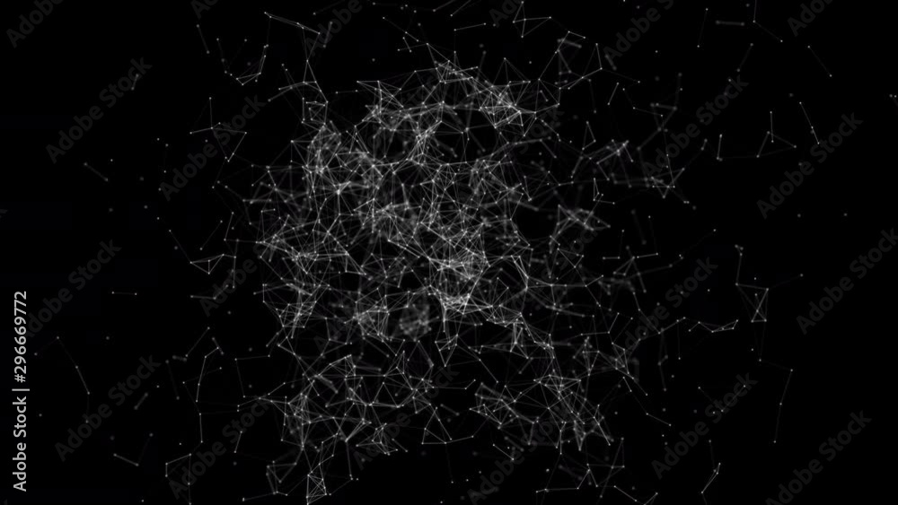Plexus Pattern Vidéo Stock Abstract background motion transformation of empty copy ...