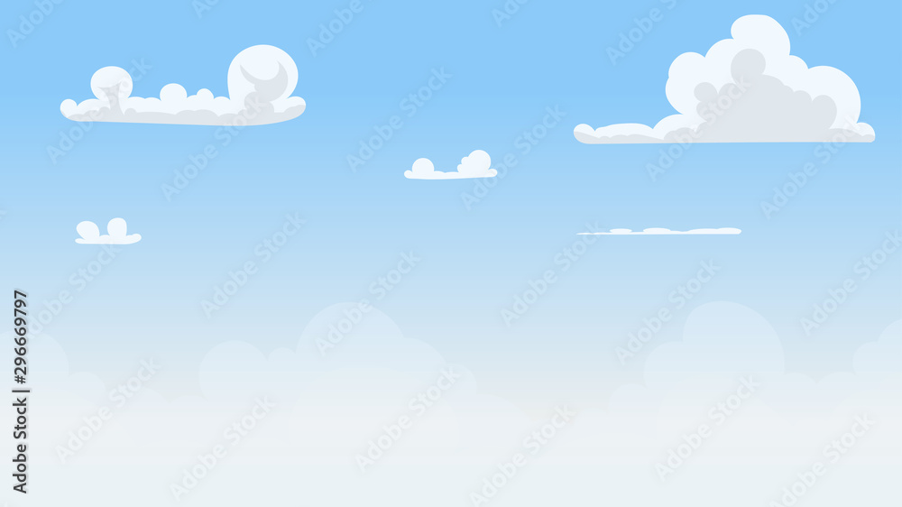 Landscape blue sky and white clouds on sunny day.Sky and cloud background.cartoon sky concetp.Vector illustration Landscape blue sky and white clouds on sunny day.Sky and cloud background.cartoon sky concetp.Vector illustration