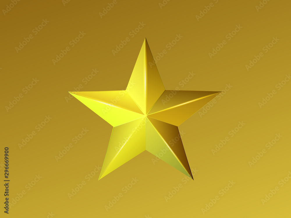 Christmas star vector illustration isolated on gold BG