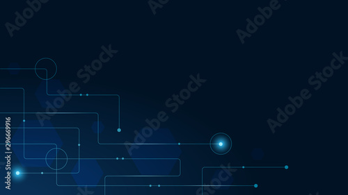 Abstract geometric Circuit connect lines and dots.Simple technology graphic background.Illustration Vector design Network technology and Connection concept.