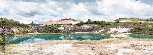 Fototapeta Naklejka Na Ścianę i Meble -  Artificial lake in kaolin mine, kaolinite - municipality of La Unión Antioquia Colombia