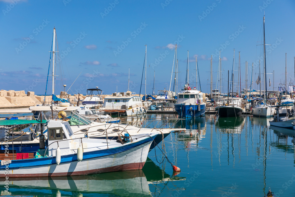 Boats in Jaffa harbor