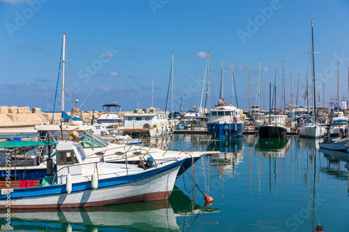 Boats in Jaffa harbor