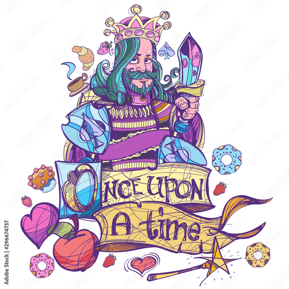 Obraz premium King of spades in pastel Goth style.