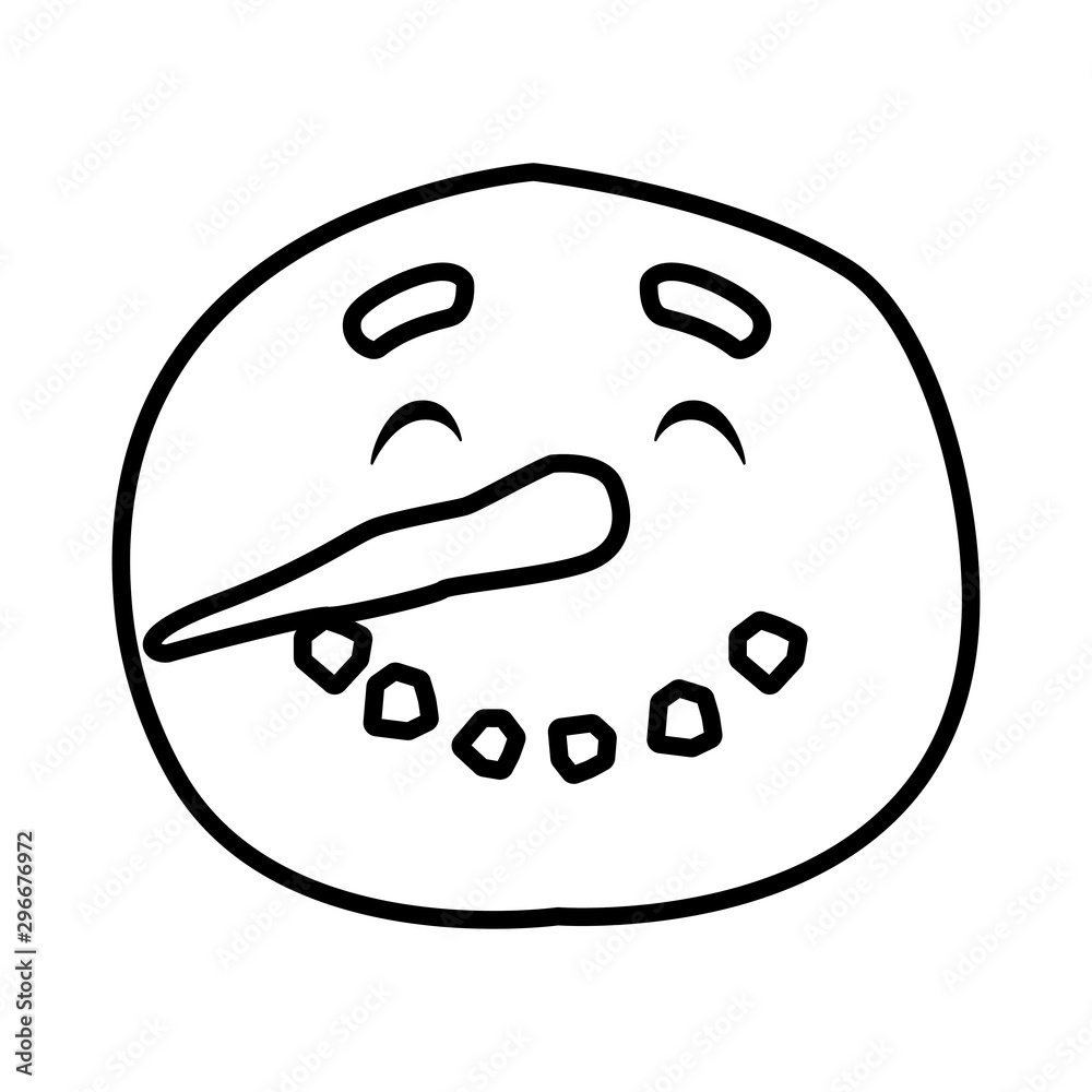 head of snowman on white background head of snowman on white background