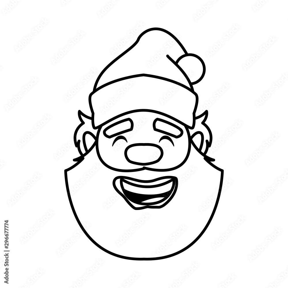 head of santa clous in white background head of santa clous in white background