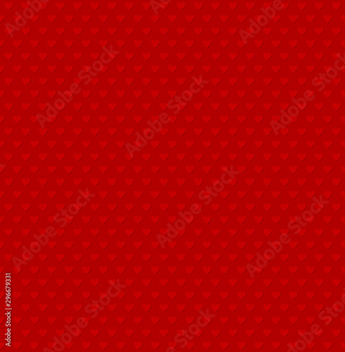 vector hearts shapes with shadow. simple red background. valentines pattern. wedding texture. textile paint. repetitive background. fabric swatch. wrapping paper