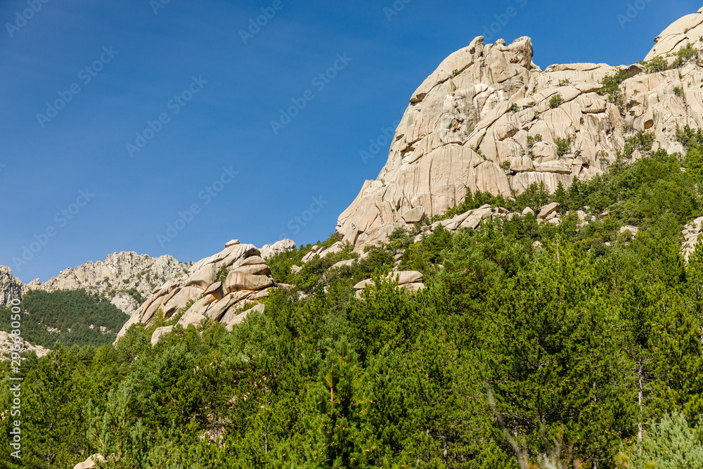 Views of the Pedriza mountain, in Madrid, Spain, an area that is mostly made up of granite rocks