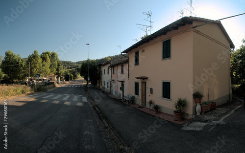 View of the village of Fornacette in Tuscany