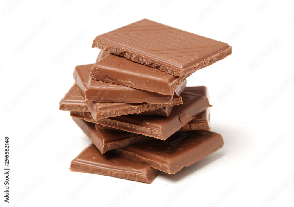 stack of chocolate on white background stack of chocolate on white background