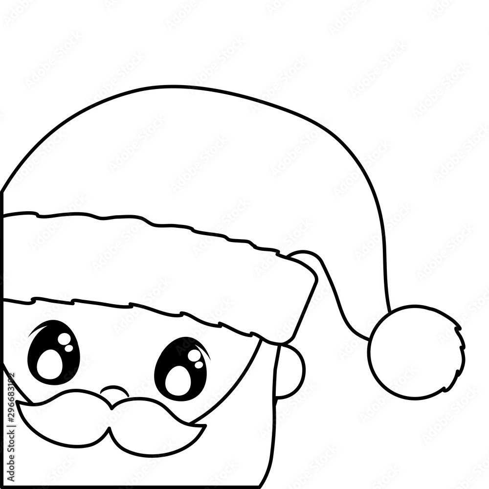 head of santa clous in white background head of santa clous in white background