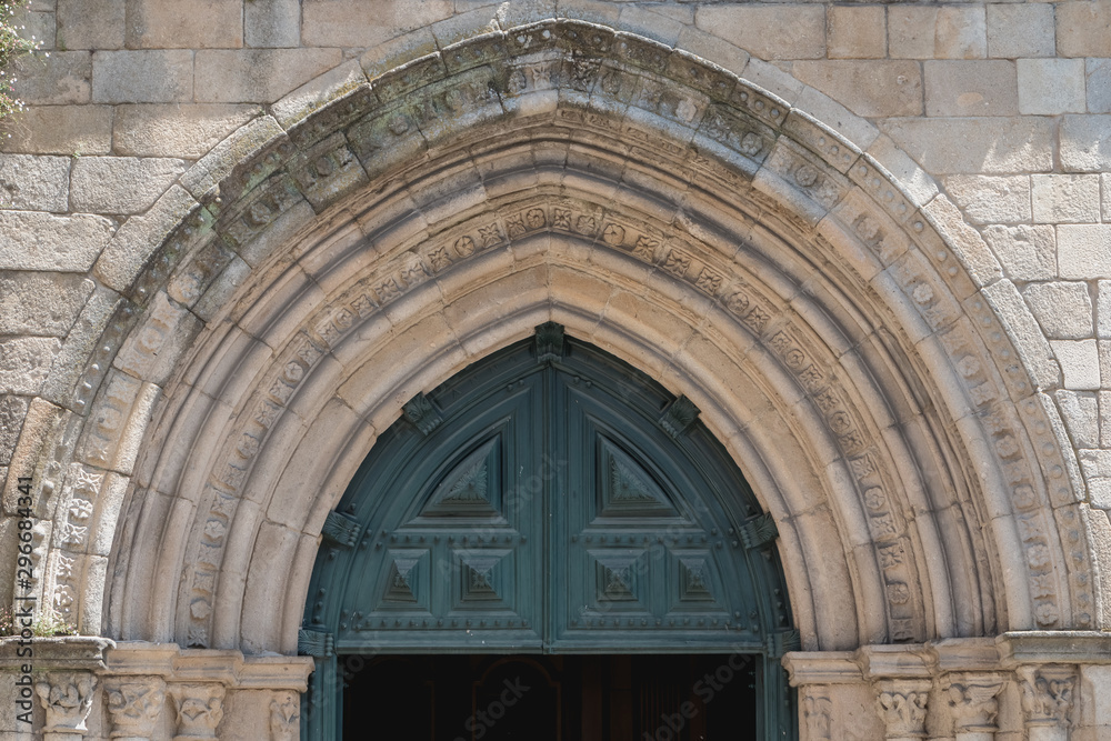 architectural detail of the church of Nossa Senhora da Oliveira in guimaraes, portugal