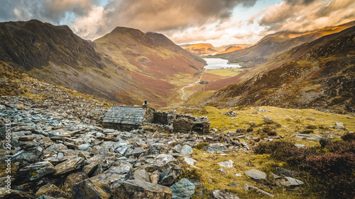 Fotografie, Obraz A view of Buttermere from Warnscale Bothy in the Lake District, England
