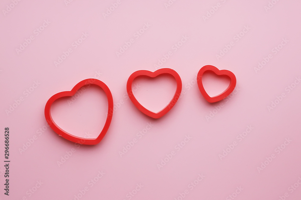 Heart on a pink background. March 8, February 14, Valentine's Day card, Women's Day, holiday concept