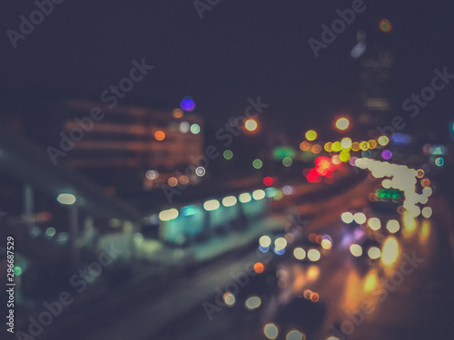 blur of traffic in the city at night