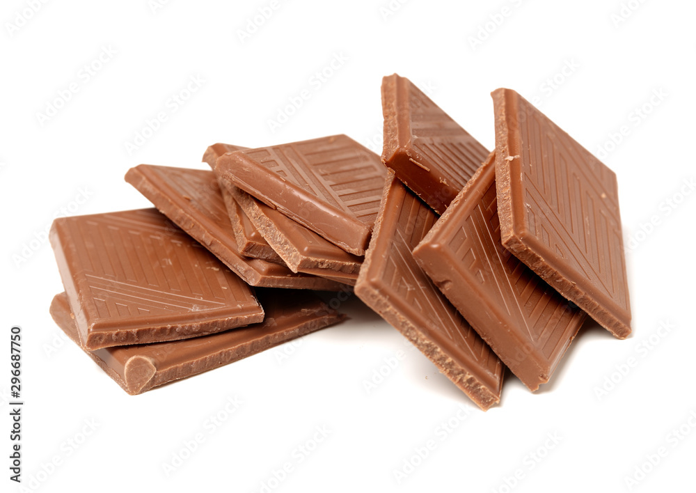 stack of chocolate on white background stack of chocolate on white background