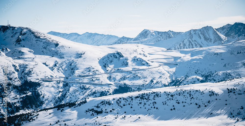 Fototapeta premium Andorra GrandValira Ski. Pyrenees Mountains