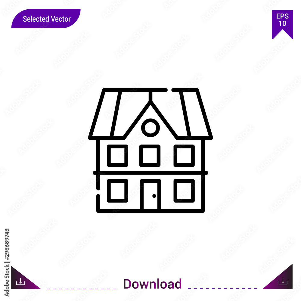 two-storey vector . Best modern, simple, isolated, type-of-houses , logo, flat icon for website design or mobile applications, UI / UX design vector format