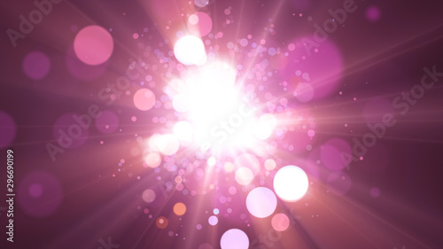 New year 2020. Bokeh background. Lights abstract. Merry Christmas backdrop. Glitter light. Defocused particles. Violet and pink colors, Explosion.