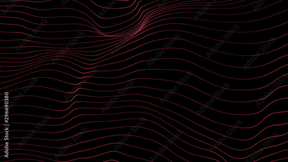 Lines Background. Abstract line. Striped pattern, Curve neon element. Dynamic backdrop. Presentation cover.Red color