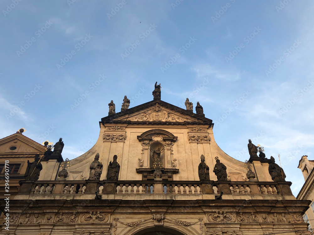 Church facade in Prague