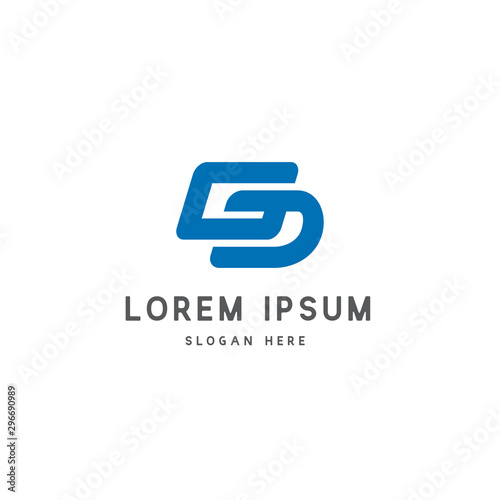 initial letter GD logo vector template