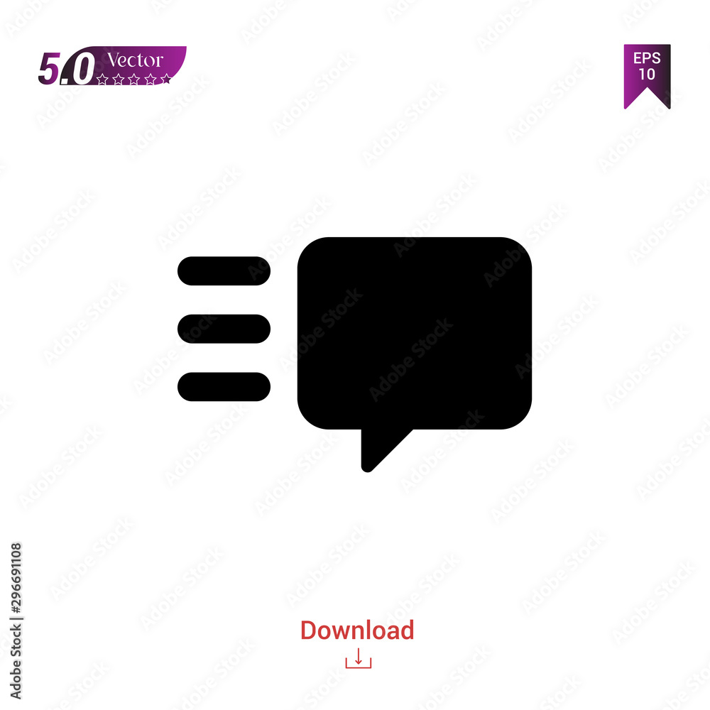 Fototapeta premium Outline Black speech-bubble icon vector isolated on white background. Popular icons for 2019 year. ui-kit-collection. Graphic design, mobile application, logo, user interface. EPS 10 format vector