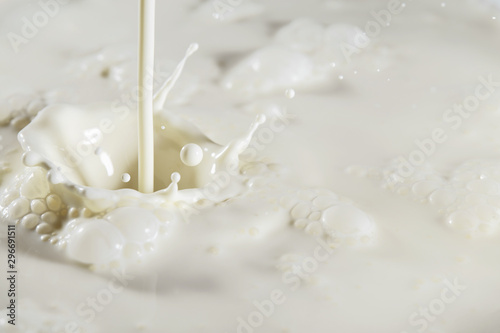 Fresh milk. Beautiful background of fresh milk splashes with free space for text.