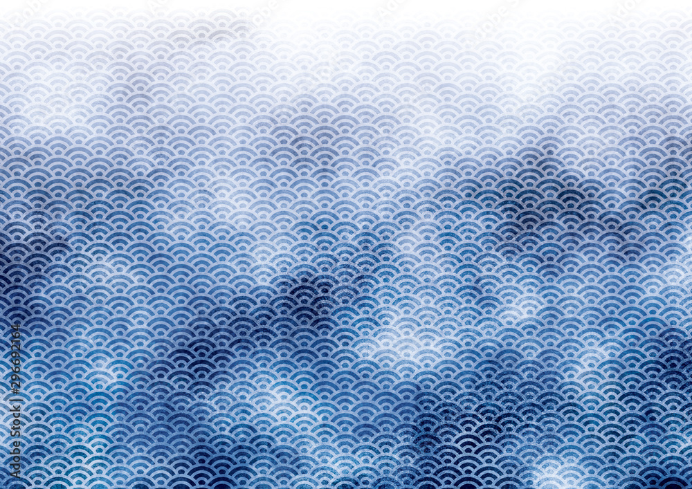 和柄 青海波 テクスチャ 背景 青 Stock Illustration Adobe Stock