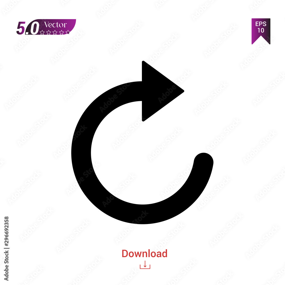 Outline Black reload icon vector isolated on white background. Popular icons for 2019 year. ui-kit-collection. Graphic design, mobile application, logo, user interface. EPS 10 format vector Outline Black reload icon vector isolated on white background. Popular icons for 2019 year. ui-kit-collection. Graphic design, mobile application, logo, user interface. EPS 10 format vector