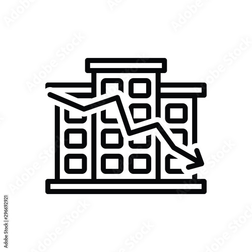 Black line icon for deficit loss 