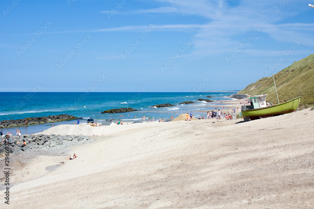 Obraz premium Beach view in Lønstrup, Scandinavia 