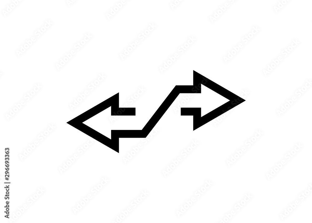 Direction arrow icon on a white background. Direction arrow icon on a white background.