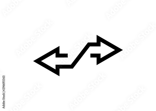 Direction arrow icon on a white background.