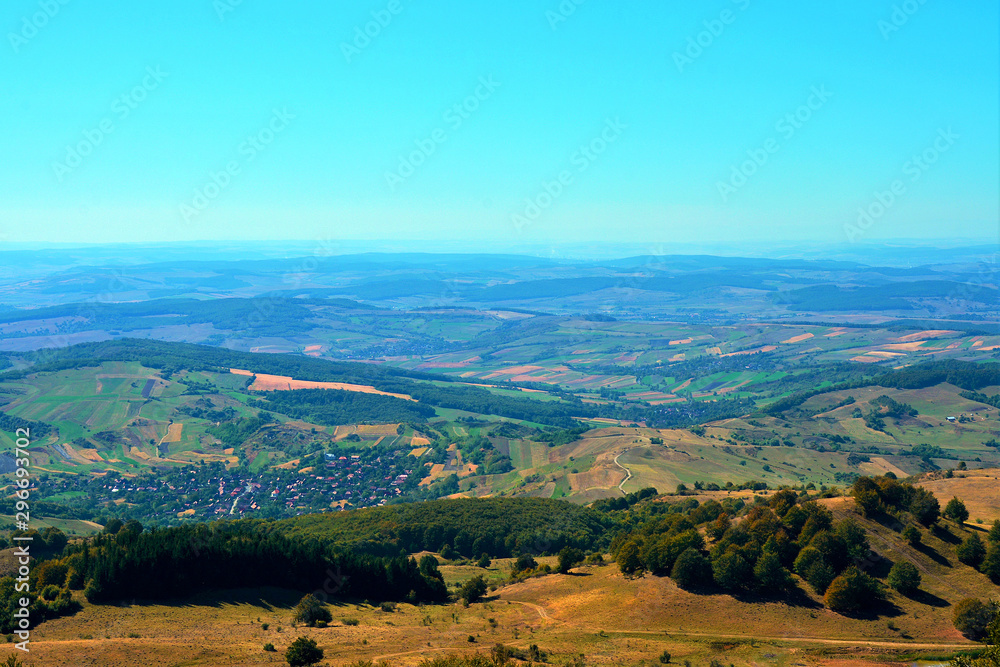 landscape over hills in Transylvania