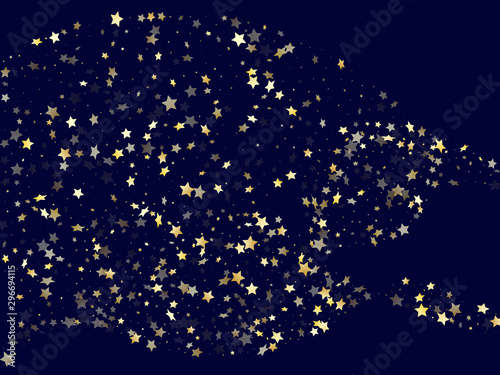 Fototapeta Naklejka Na Ścianę i Meble -  Gold falling star sparkle elements of glitter gradient vector background.