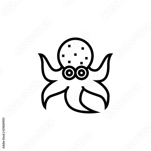 Outline octopus fantasy character icon isolated on white background. Popular icons for 2019 year. fantasy-character. Graphic design, mobile application, logo, user interface. EPS 10 format vector © Cavanshir