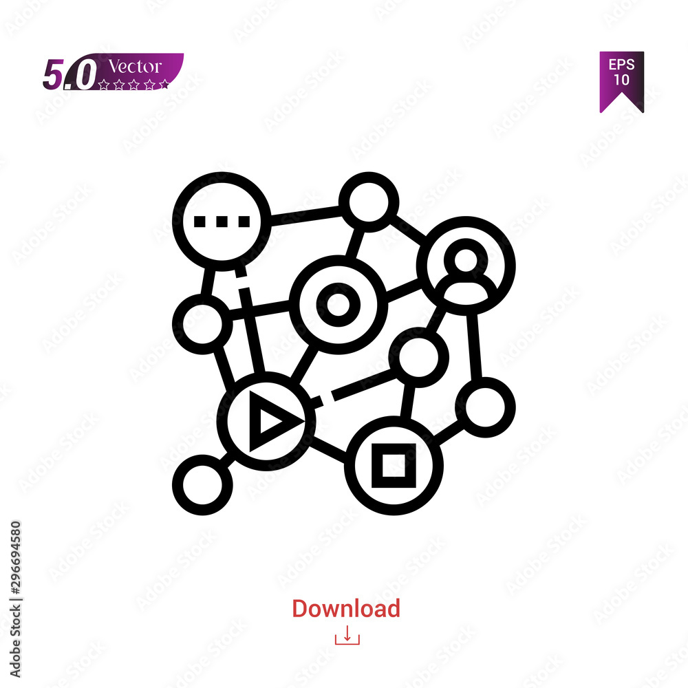 Outline network icon vector isolated on white background.social-media icon . Graphic design, mobile application, icons 2019 year, user interface. Editable stroke. EPS10 format