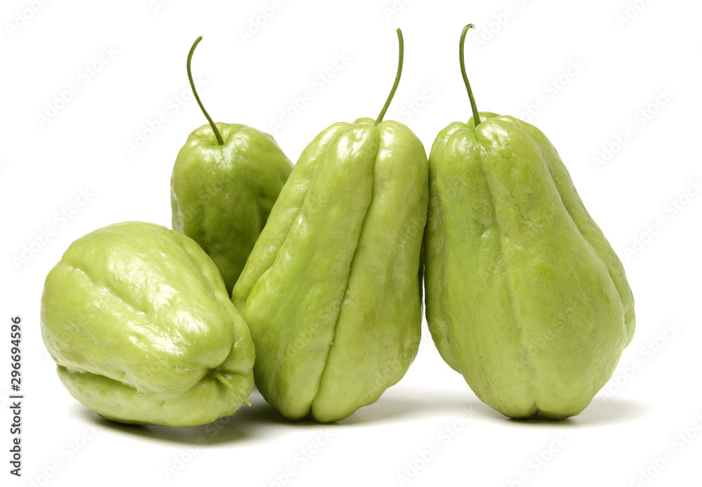 Chayote on white background Chayote on white background