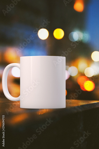 Winter styled white blank coffee mug to add custom design or quote. Perfect for businesses selling mugs  just overlay your quote or design on to the image.