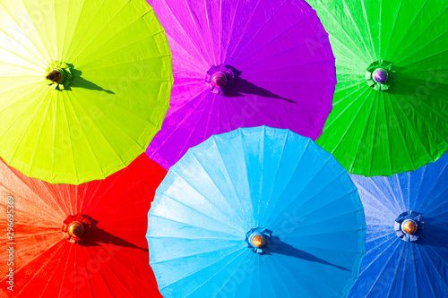 Colorful northern Thai umbrellas decorations