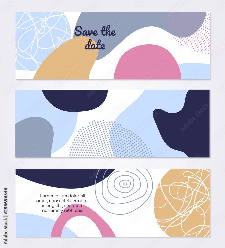 Creative wedding invitation vector colorful card template