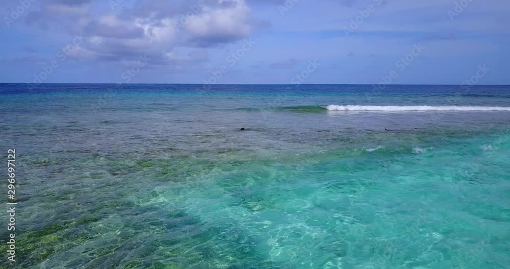 Hawaii Waves Tropical Background. coral reef and turquoise sea water. drone dolly in shot Hawaii Waves Tropical Background. coral reef and turquoise sea water. drone dolly in shot