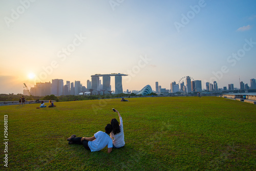 Singapore Skyline. Singapore`s business district. 