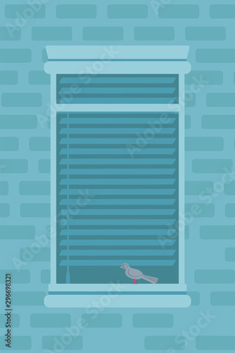 Apartment window outdoor flat vector illustration