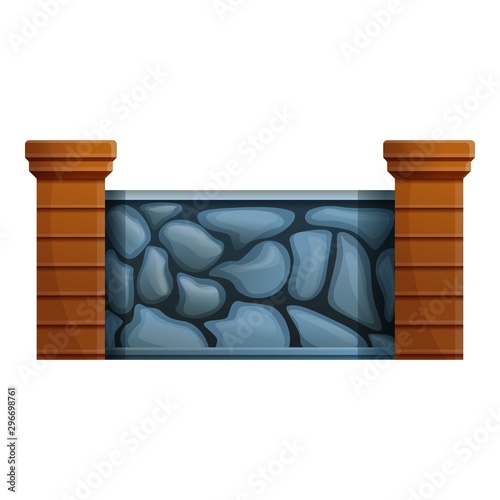Old stone fence icon. Cartoon of old stone fence vector icon for web design isolated on white background