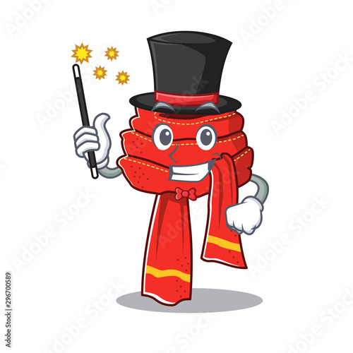 Magician scarf hung on the character wall